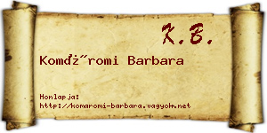Komáromi Barbara névjegykártya